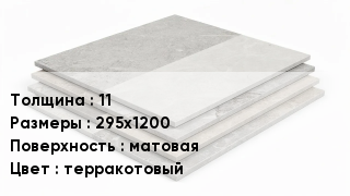 Керамогранит 11 295х1200 матовая терракотовый